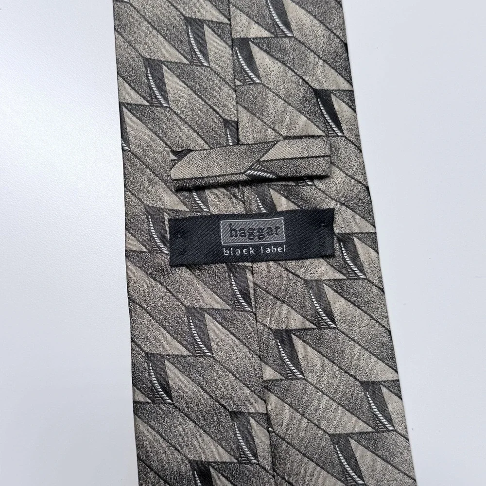 Haggar Black Label‎ Geometric Necktie Retro Mod Minimalist Office Core Tie